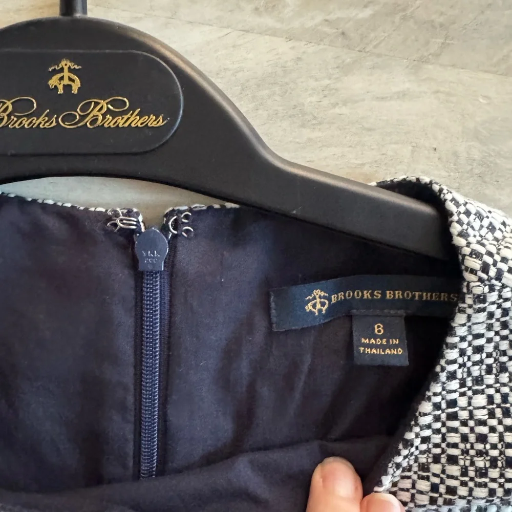 Brooks Brothers Black and White Tweed Skirt Set top 6 skirt 4 - Picture 3 of 6